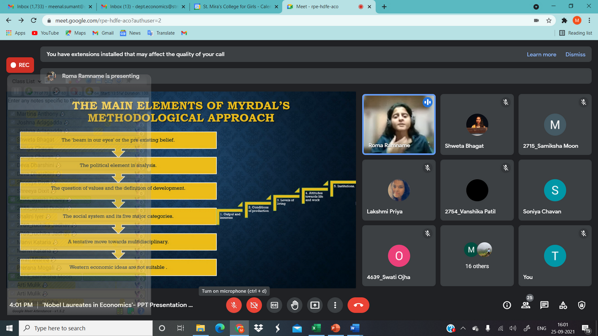 Participant presenting PPT